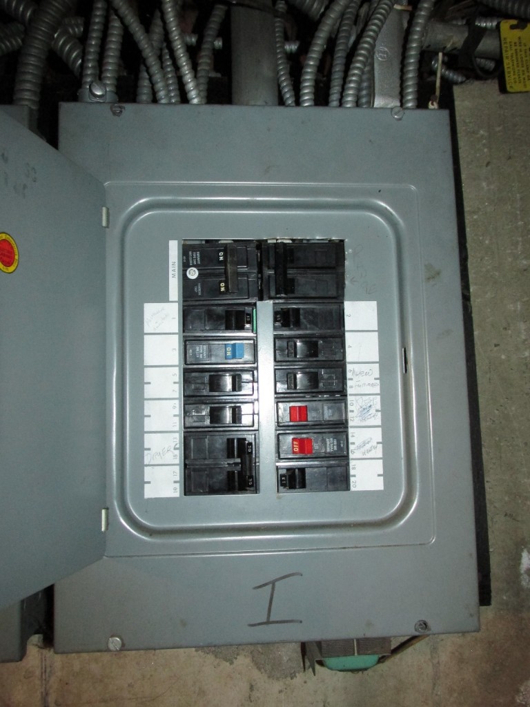 Altered electric service panel